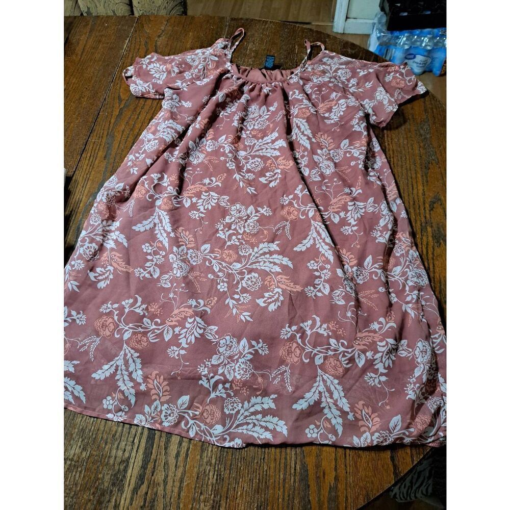 1X Rue+ Mauve Off White Off Shoulder Cold Shoulder Lined Midi Dress
